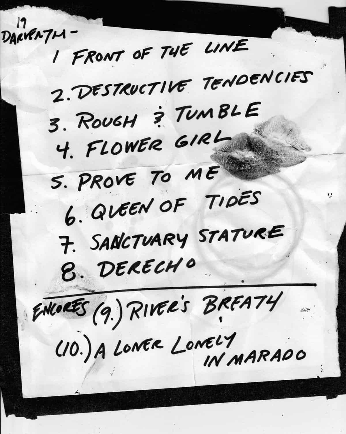 A set list from Mel's former touring days.